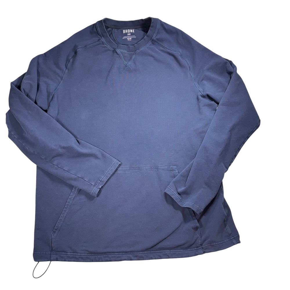 RHONE Men Navy Blue Crew Neck Long Sleeve Pullover Sweatshirt XL‎